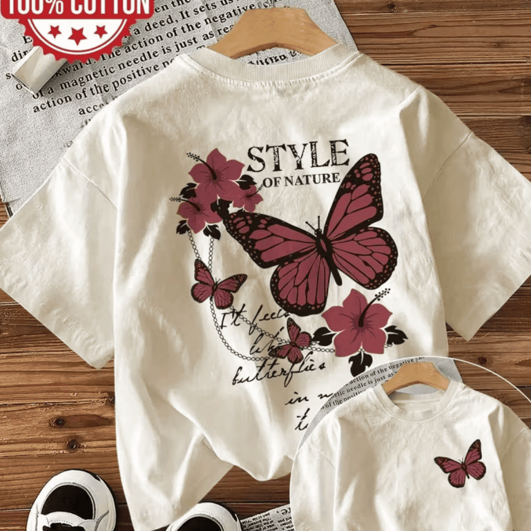 Camisa Camiseta Blusinha Feminina Estampada Borboleta Style Estiloso E Confortável Para Dias Quentes