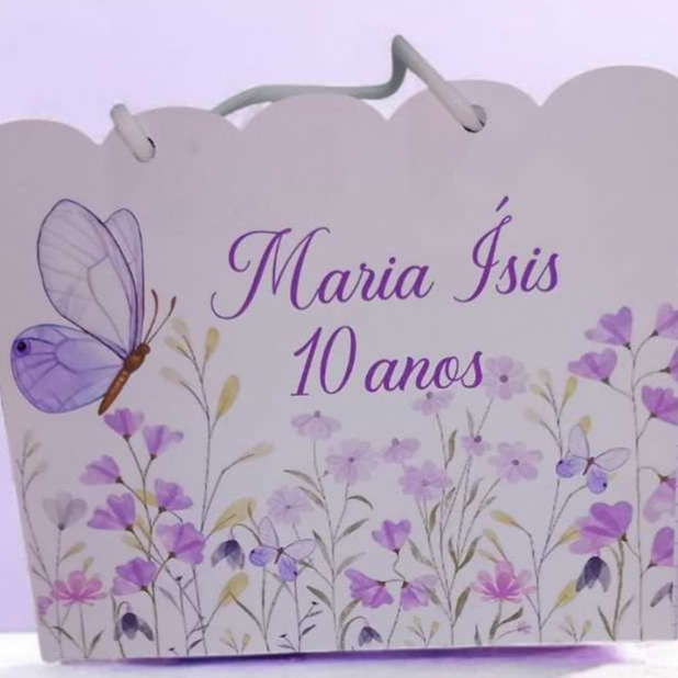 Sacolinha JARDIM BORBOLETAS LILAS Personalizado/Sacolinha/Mimo/Pegue e Monte