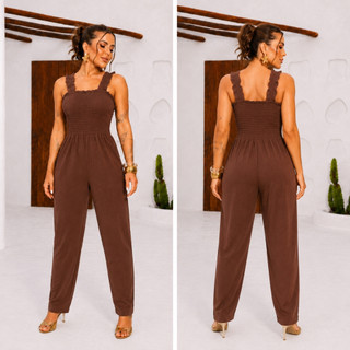 Macacão Feminino Longo com Alça Elegante Tecido Premium Moda Feminina