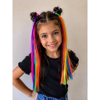 Mechas Para Cabelo Maluco Colorida Arco Iris e Metalizadas Tic Tac Aplique Festa Look Moda Cabelo Maluca Carnaval