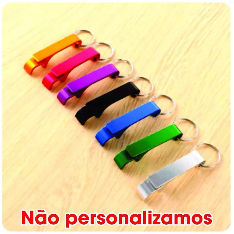 Chaveiro Abridor de Garrafas Liso Em Alumínio Não Personalizado Ideal Para Personalizar