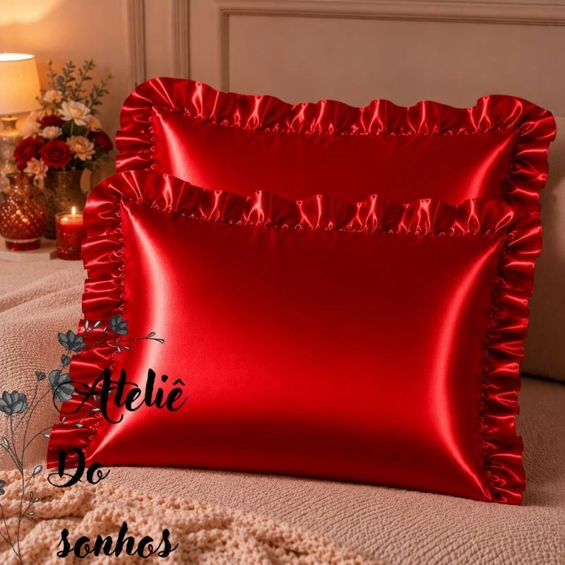 kit par de fronhas liz lindas Cetim anti friz luxo porta capa para travesseiro para camas luxo