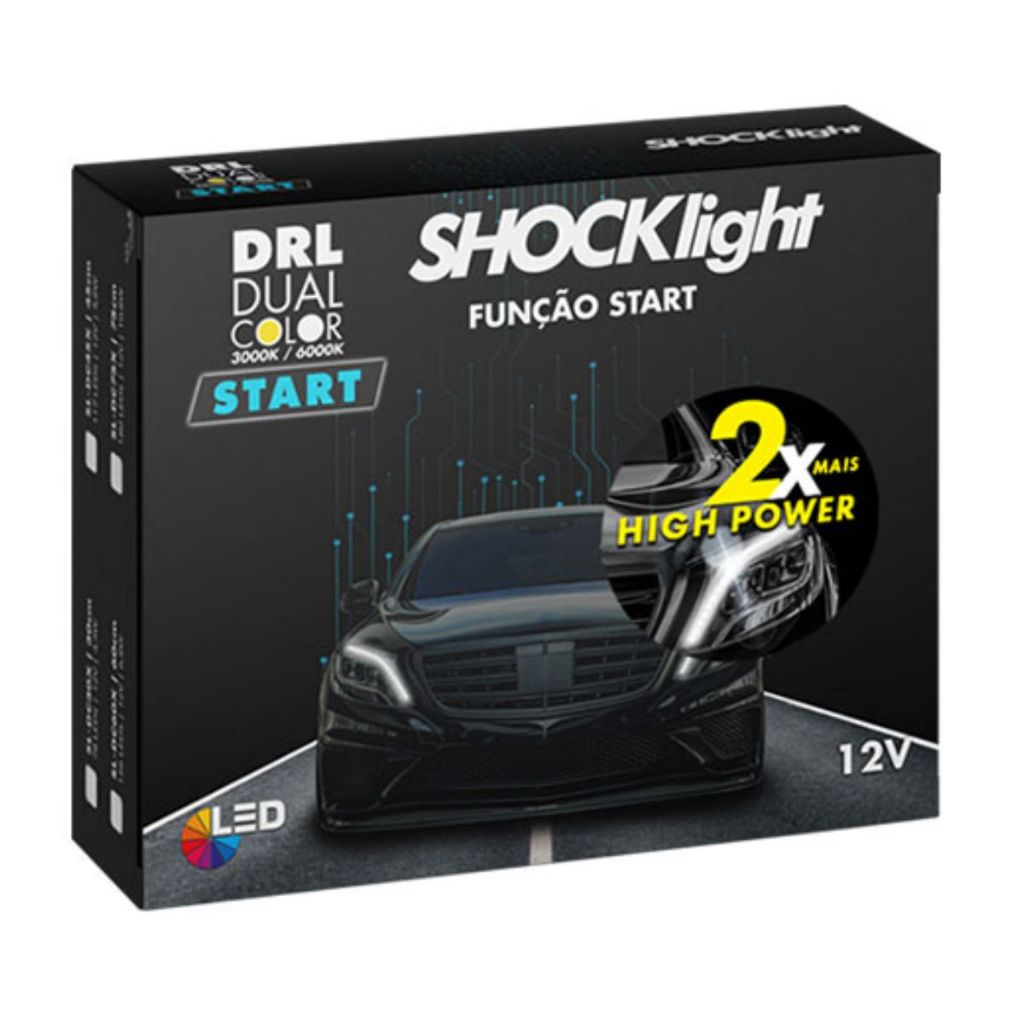 Fita Led Shocklight Dual Color 2 Estágios DRL/Pisca 30cm - 6000K/3000K - (SL-DC30)