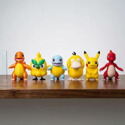 Bonecos Pokémon 15cm em 3D - Pikachu, Charmander, Squirtle, Pisduck, Browt e muito mais | Presente e Colecionável