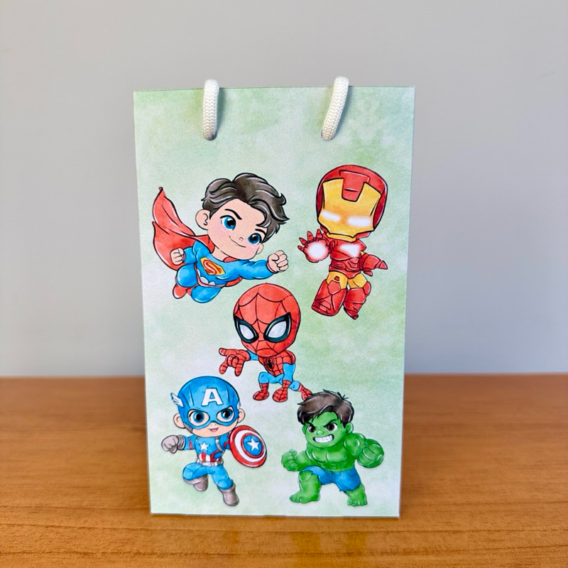 Sacolinhas Surpresa Personalizada Super Heróis Verde – PEGUE E MONTE Lembrancinha para Aniversário
