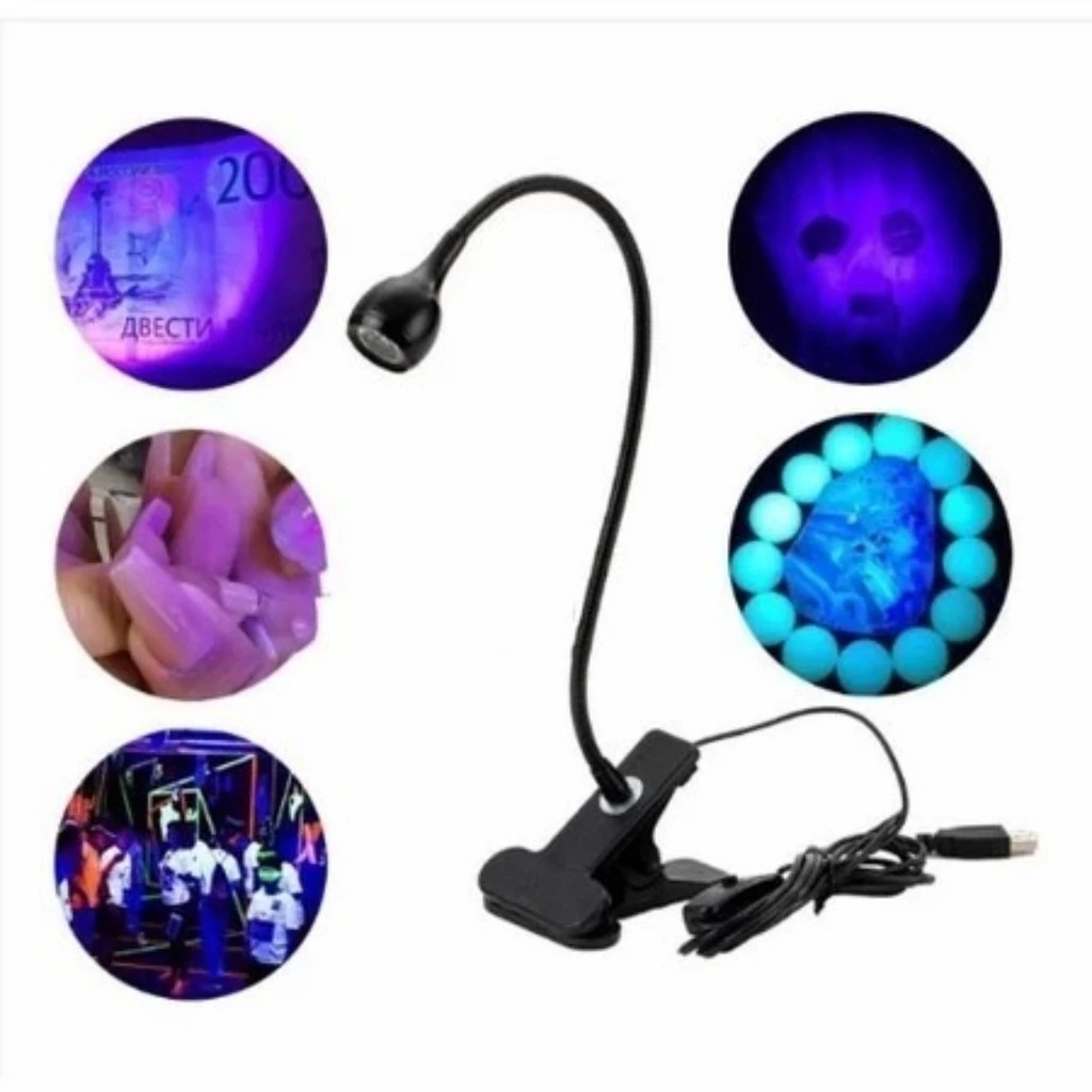 Mini Lâmpada Led USB De Mesa Com Clipe Flexível UV Para Unhas Luminária LED — imagem 2 de 2