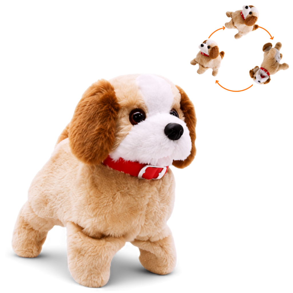 Cachorro De Pelúcia Pula Anda Late Da Cambalhota Brinquedo