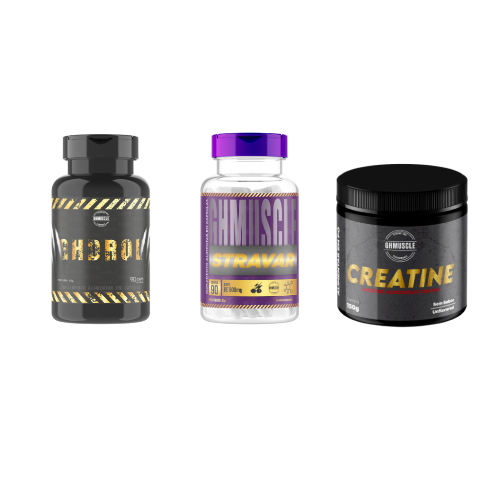 1 Ghdrol + 1 Stravar + 1 Creatina - Laboratório Ghmuscle