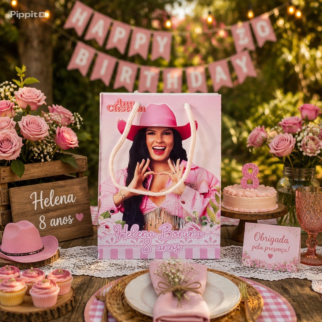 Sacolinhas Personalizadas Festa Boiadeira Lembrancinha de Aniversário