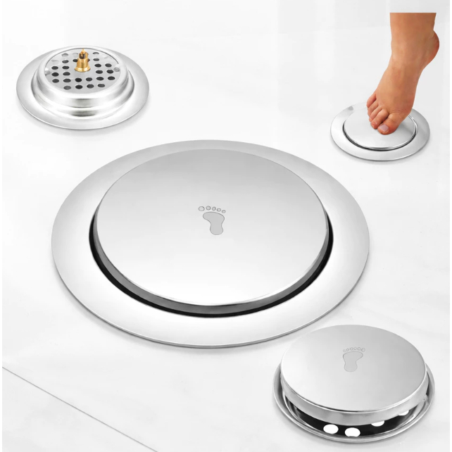 Ralo Click para Banheiro Redondo Inox