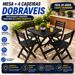 Mesa Quadrada Dobravel Portatil Restaurante Lanchonete Bar