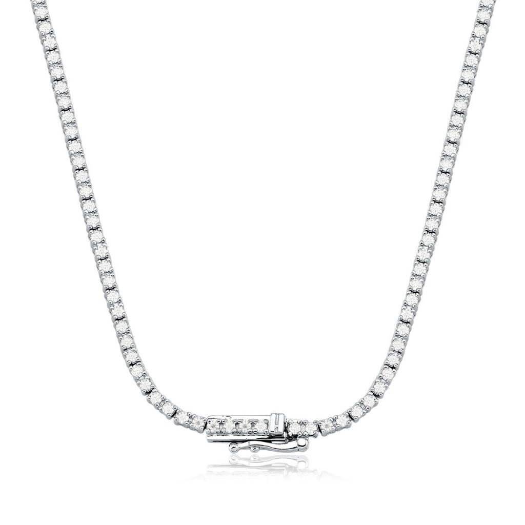 Colar Riviera com Moissanites de 2mm em Prata 925 e Certificado GRA VVS1 — imagem 2 de 2
