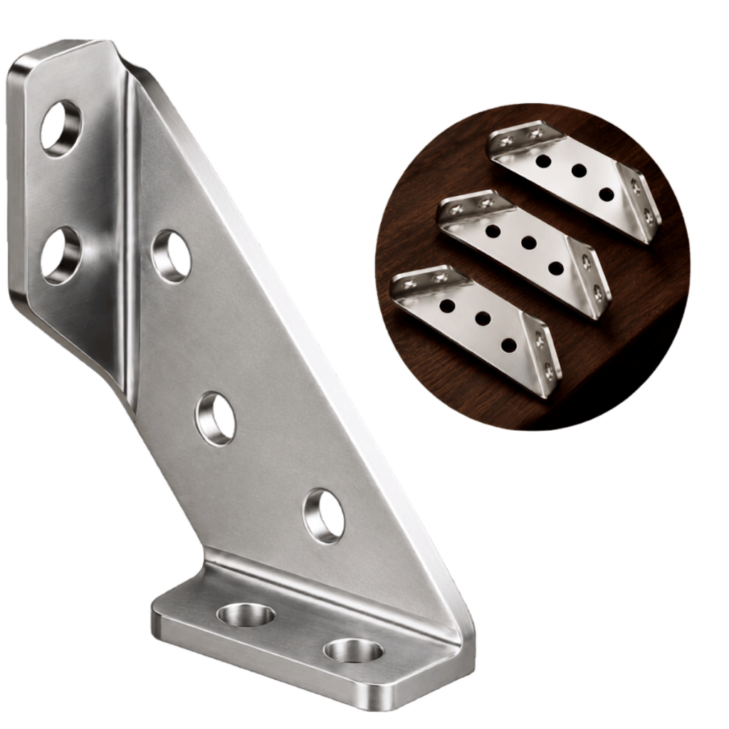 Kit Conector Canto Aço Inoxidável Junção Universal Móveis Madeira Cantoneira Suporte 4 10 20 30 40 unidades