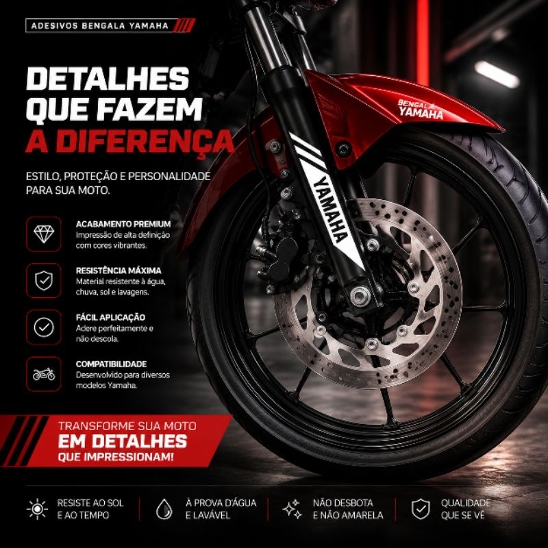 Par Adesivos Bengala Yamaha