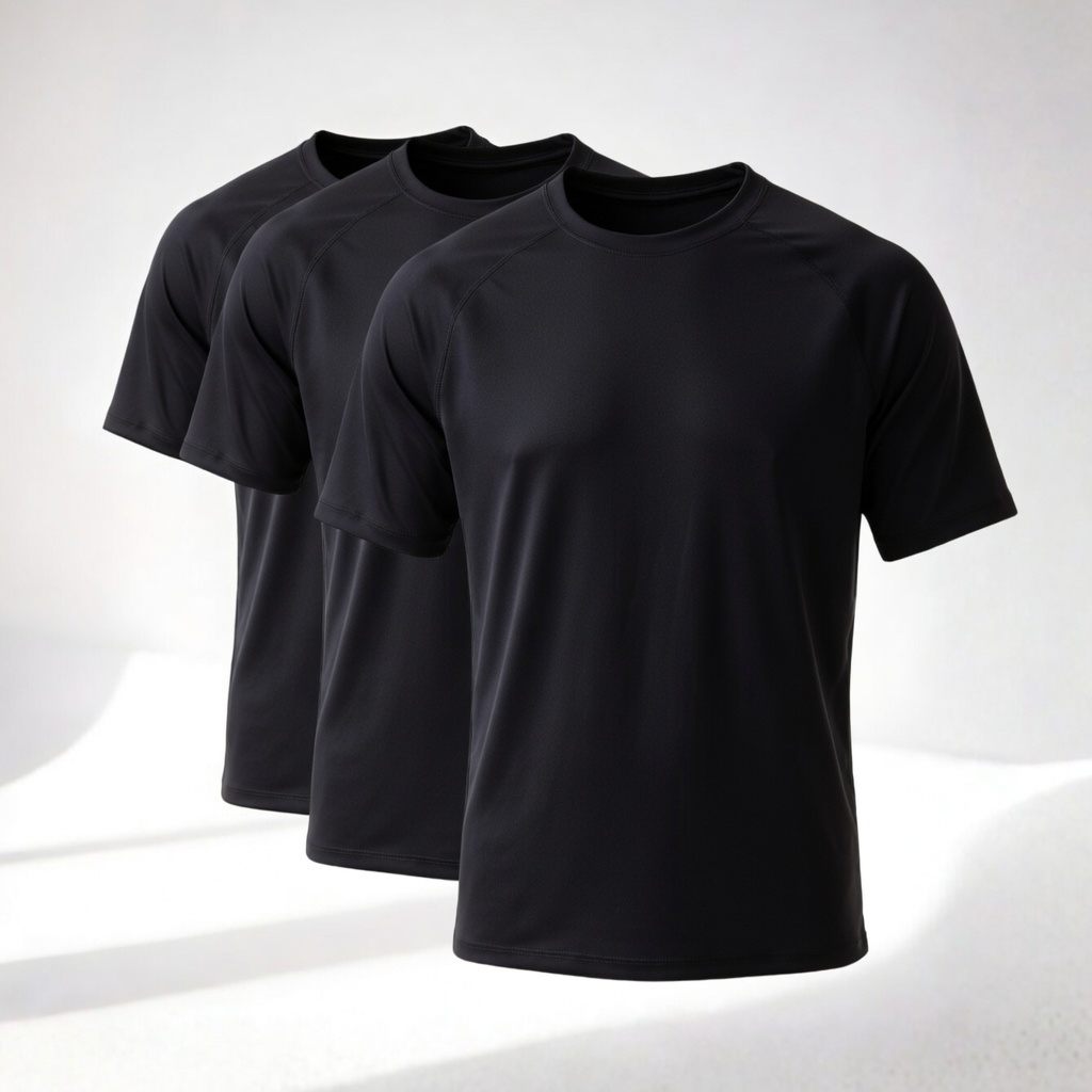 Kit 3 Camisetas Masculinas Manga Curta Dry Fit para Academia, Esportes e Lazer