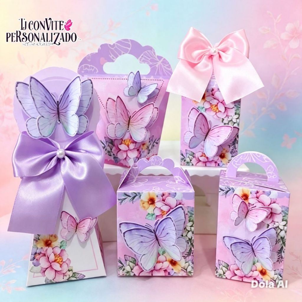 Kit Personalizados Jardim das borboletas  / Mimos de Aniversário Lembrancinhas Caixinhas Personalizadas