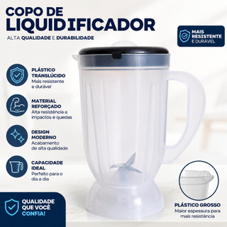 Copo Mondial Easy Power L 550 W Preto Mondial Special Line 550 W Translucido