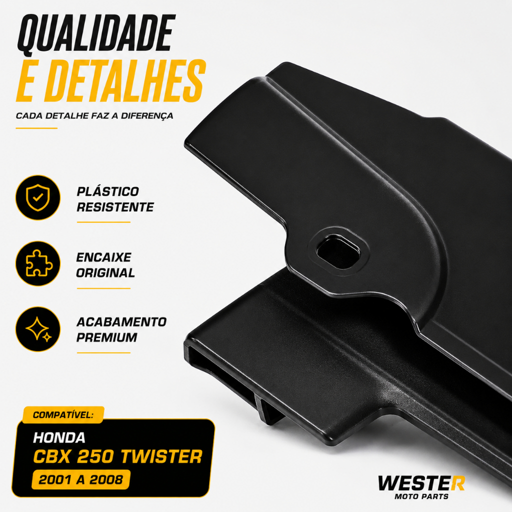 Capa Protetora Corrente Honda CBX 250 Twister 2001 A 2008 Preto · foto 2