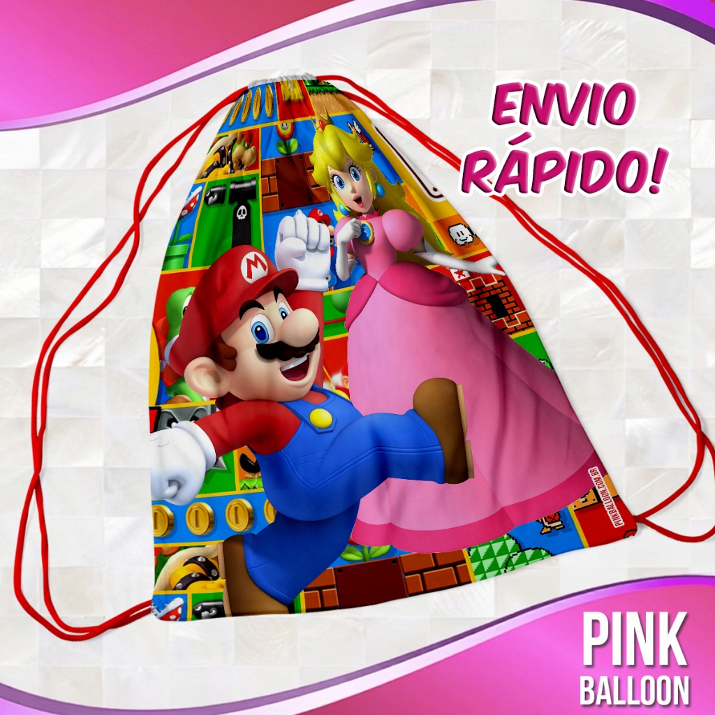 MOCHILINHA SUPER MARIO 2 (ENVIO RÁPIDO) - SACOLINHA LEMBRANCINHA NÃO PERSONALIZADA
