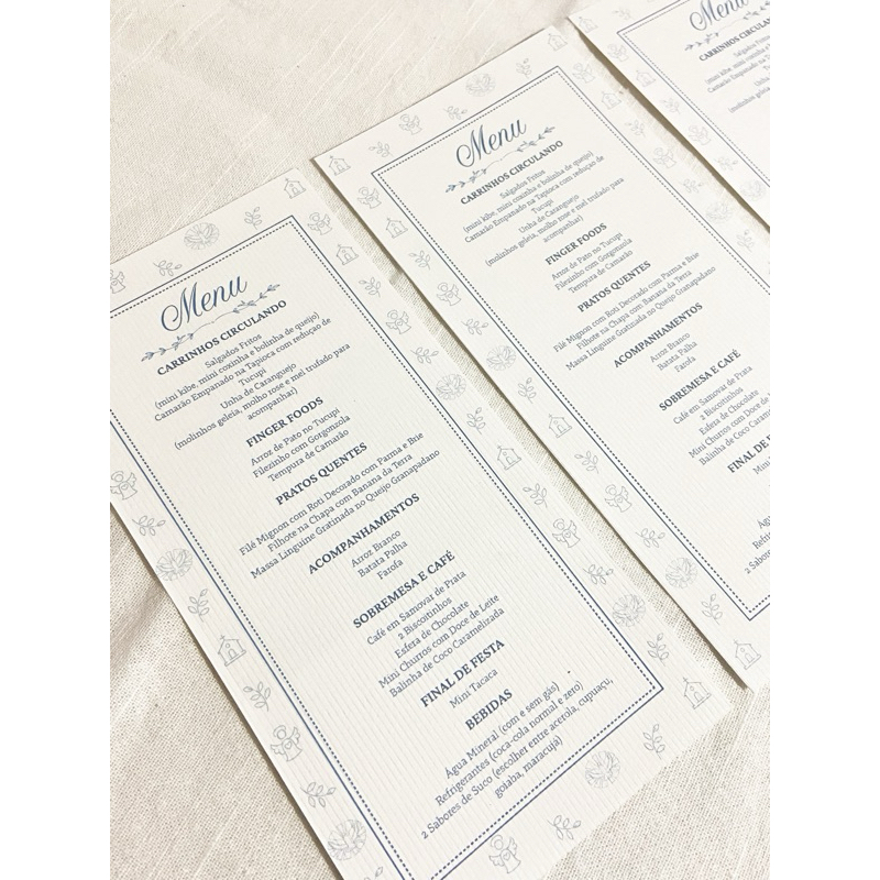 Menu, Cardápio, Menu Casamento, Cardápio Aniversário
