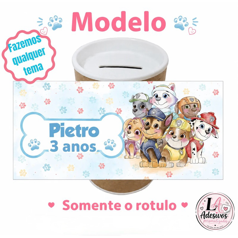 Rótulo Adesivo para Cofrinho – Personalizado