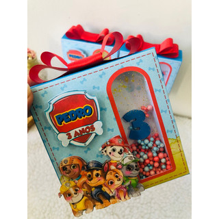 05 Caixa Personalizada Slim para aniversário / Lembrancinha Patrulha Canina para aniversário infantil.