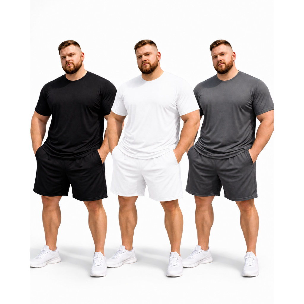 Kit 3 Camisetas Plus Size Masculina Dry Fit Básica Confortável Treino Corrida Trabalho Casual Academia