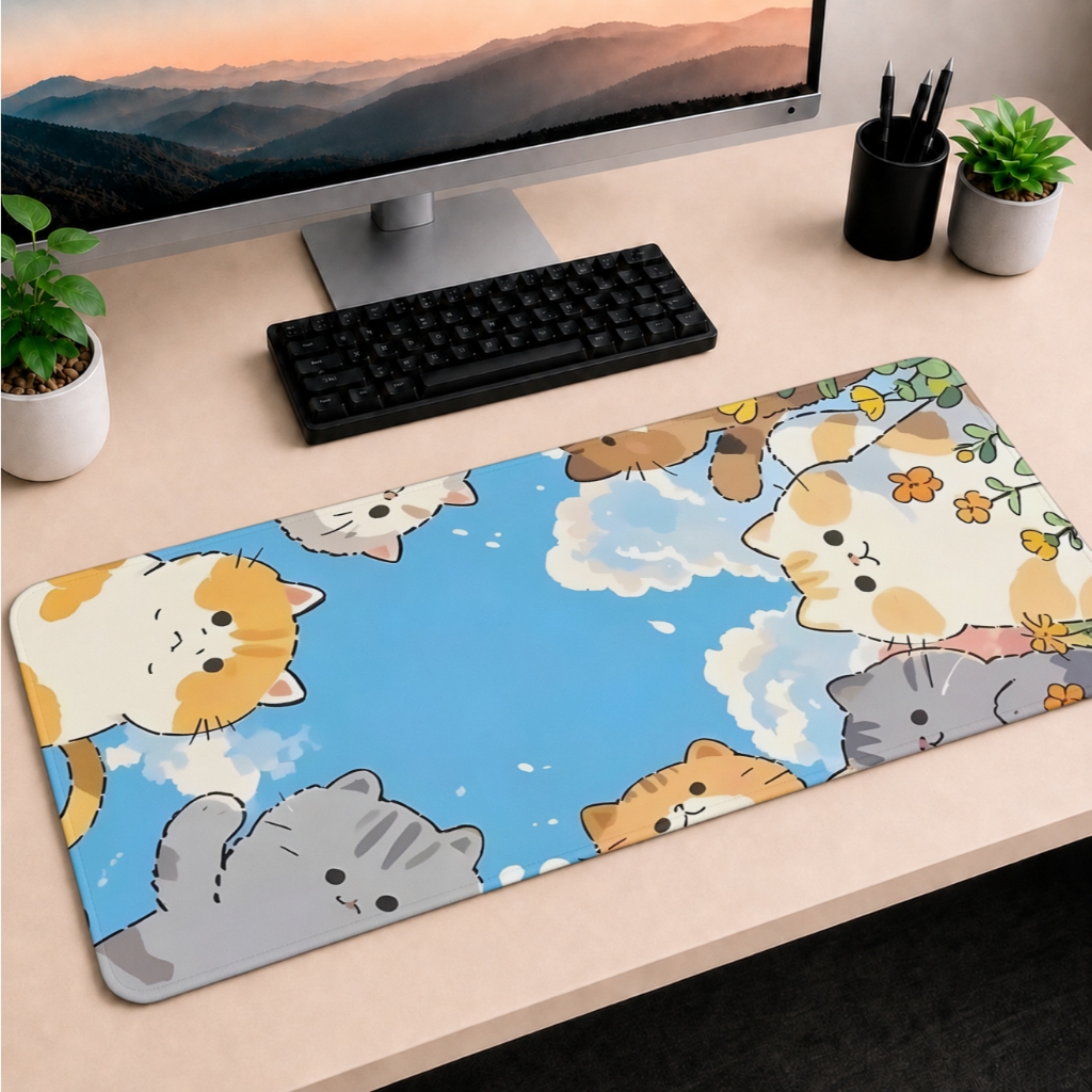 Mouse Pad gamer femininos  90x40  Informática gatinhos fofinhos