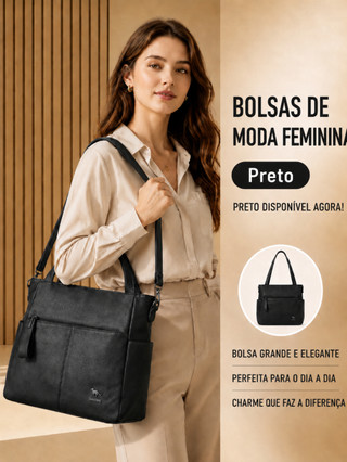 TOMI MITO Bolsa Feminina Grande para Escritório e Rotina com Alça de Ombro Bolso Frontal …