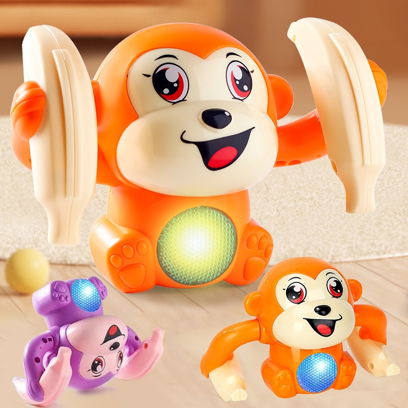 Brinquedo Bebê Macaco Cambalhota Musical Com Luz Elétrico Interativo Infantil Presente