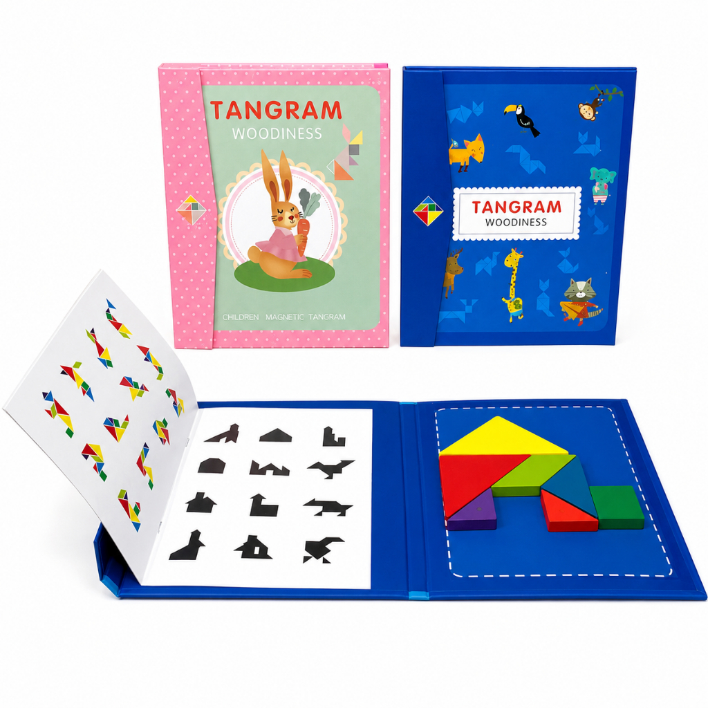 Tangram 3D Montessori Jogo de Encaixe e Inteligência para Crianças