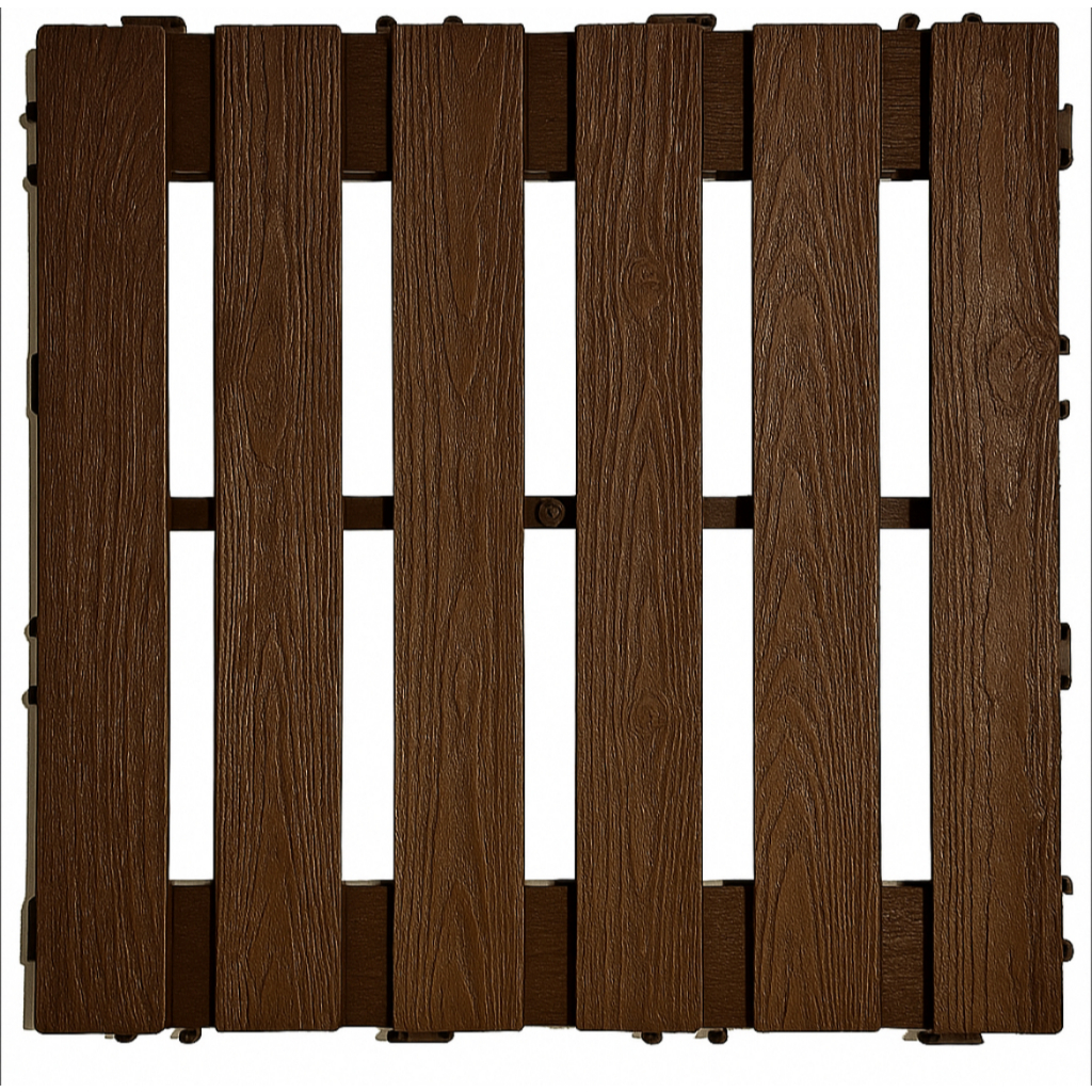 Kit 12 Deck Modular Plastico Textura Madeira, Piscina, Varanda, Sacada, Banheiro, Vestiario