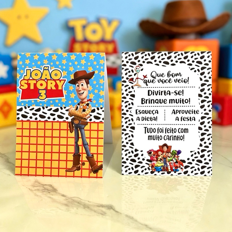 Placa Agradecimento para Mesa/ Plaquinha de Mesa Toy Story /Centro de Mesa Toy Story - TAM 10X14