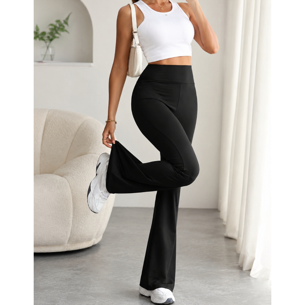 Calça Legging Feminina Flare Suplex Bailarina LaMovie Academia Treino Yoga Tecido Premium