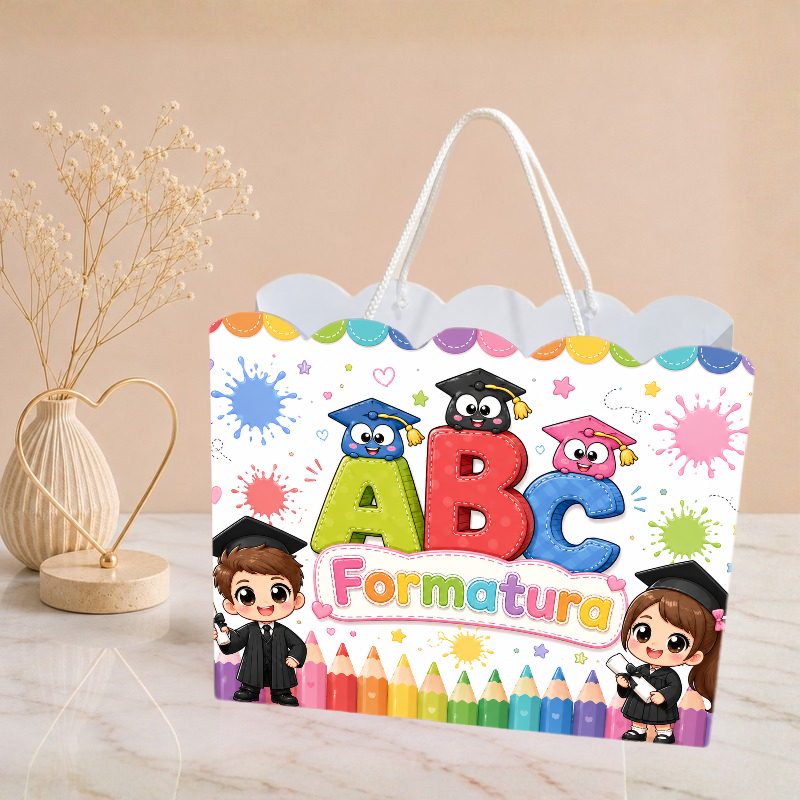 Sacolinha Formatura ABC, Personalizado | Sacolinha | Mimos | Lembrancinha | Aniversário ABC PEGUE E MONTE