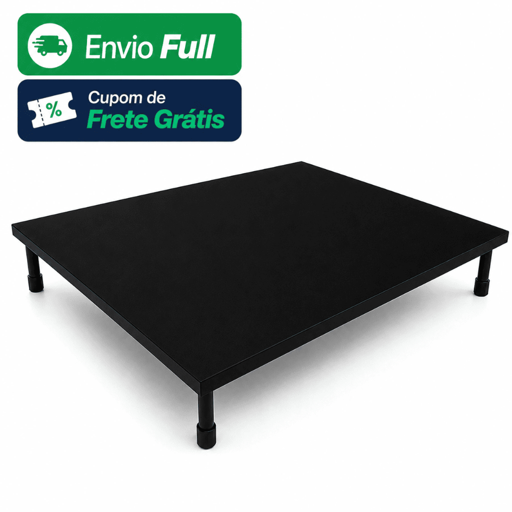 Tampa de Cooktop e Fogão 4 Bocas 62x52cm Protetor Organizador Multiuso MDF Preto Suporta 10kg