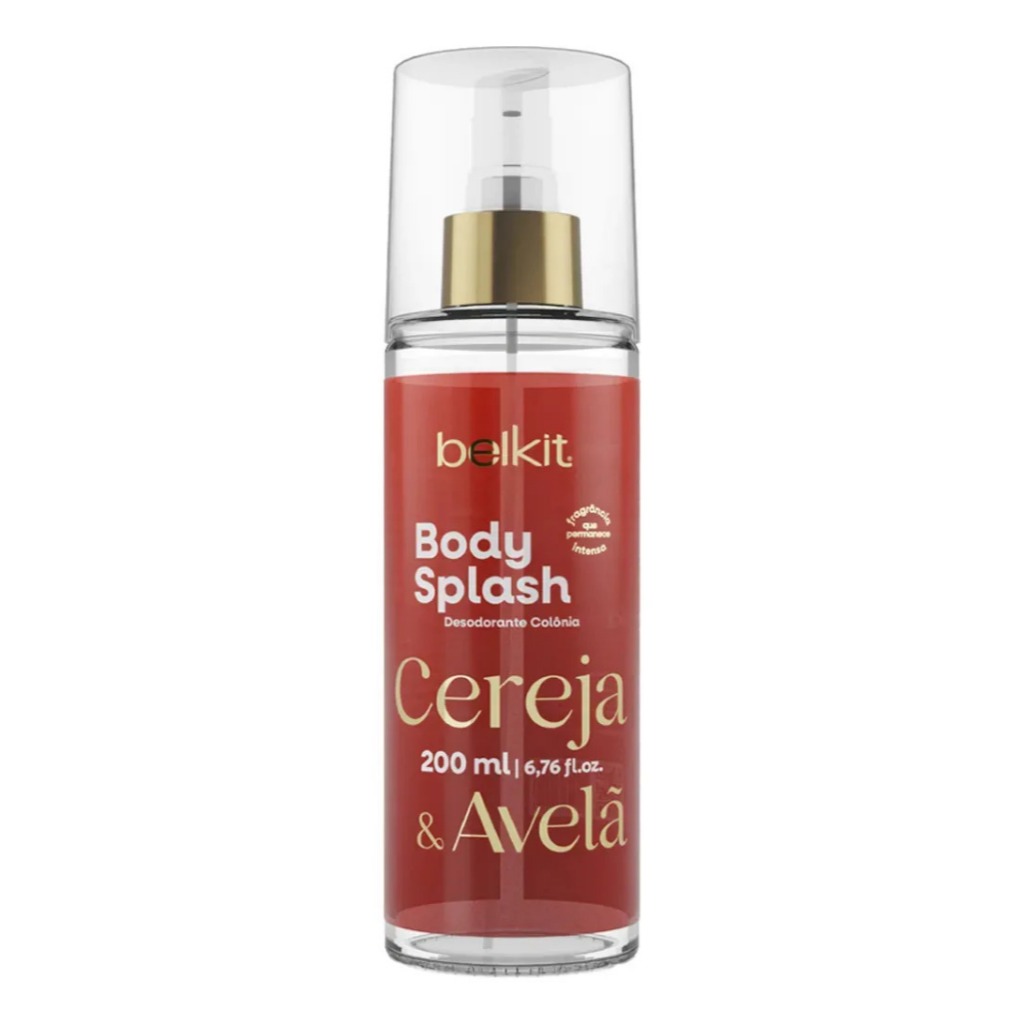 Body Splash Cereja e Avelã 200ml BELKIT | Alta Projeção | Alta fixação | Perfumaria Fina