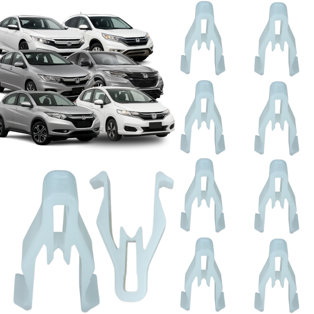 Kit 10 Grampo Presilha Fixação Moldura Central do Multimidia Para Honda WR-V Fit CR-V CIvic E Accord
