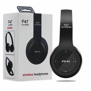 Fone de Ouvido Bluetooth P47 Preto - Redução de Ruídos e Conforto