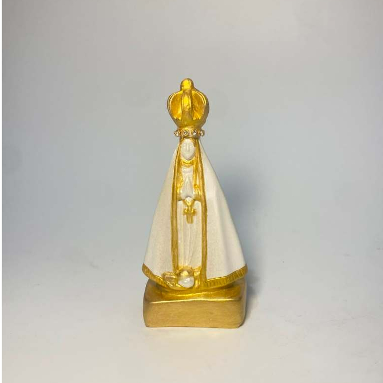 Nossa Senhora Aparecida 7cm em Gesso | Linha Clean | Imagem Católica Artesanal