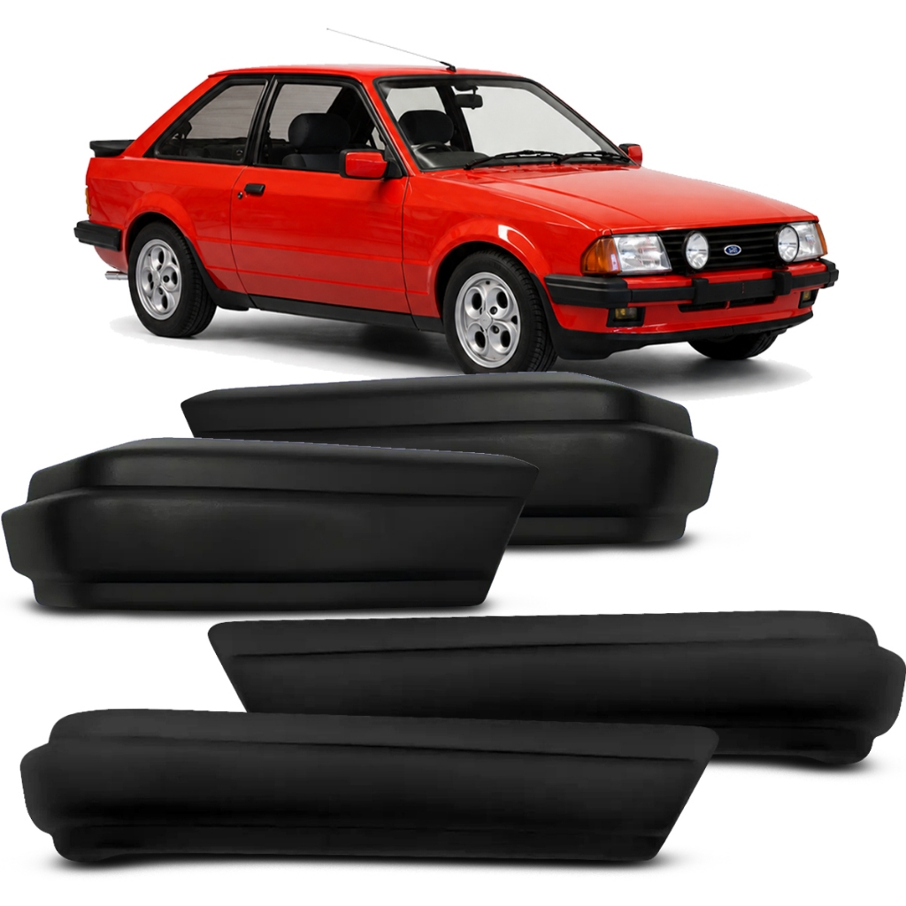Kit Polaina Ponteira Parachoque Escort XR3 GL Ghia 84 A 86 Dianteiro e Traseiro