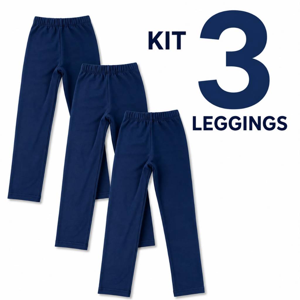 Kit 3 Legging Escolar Menina Inverno Infantil Juvenil 1 ao 14 anos