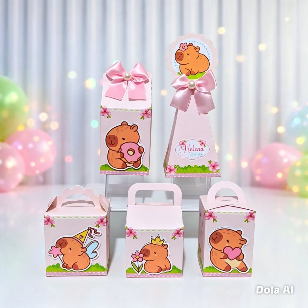 Kit Festa Capivara / Caixinhas / Lembrancinhas / Festa Infantil / Aniversário / Caixa Milk Cone