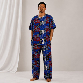 Conjunto Masculino Estampa Africana Umbanda Candomblé