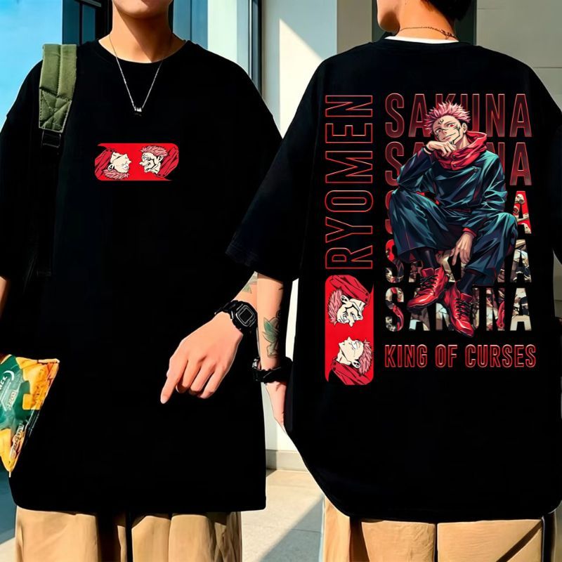 Camiseta Estampada Oversized Anime Treino Academia Sukuna Jujutsu Camisa Corte Feminino Masculino