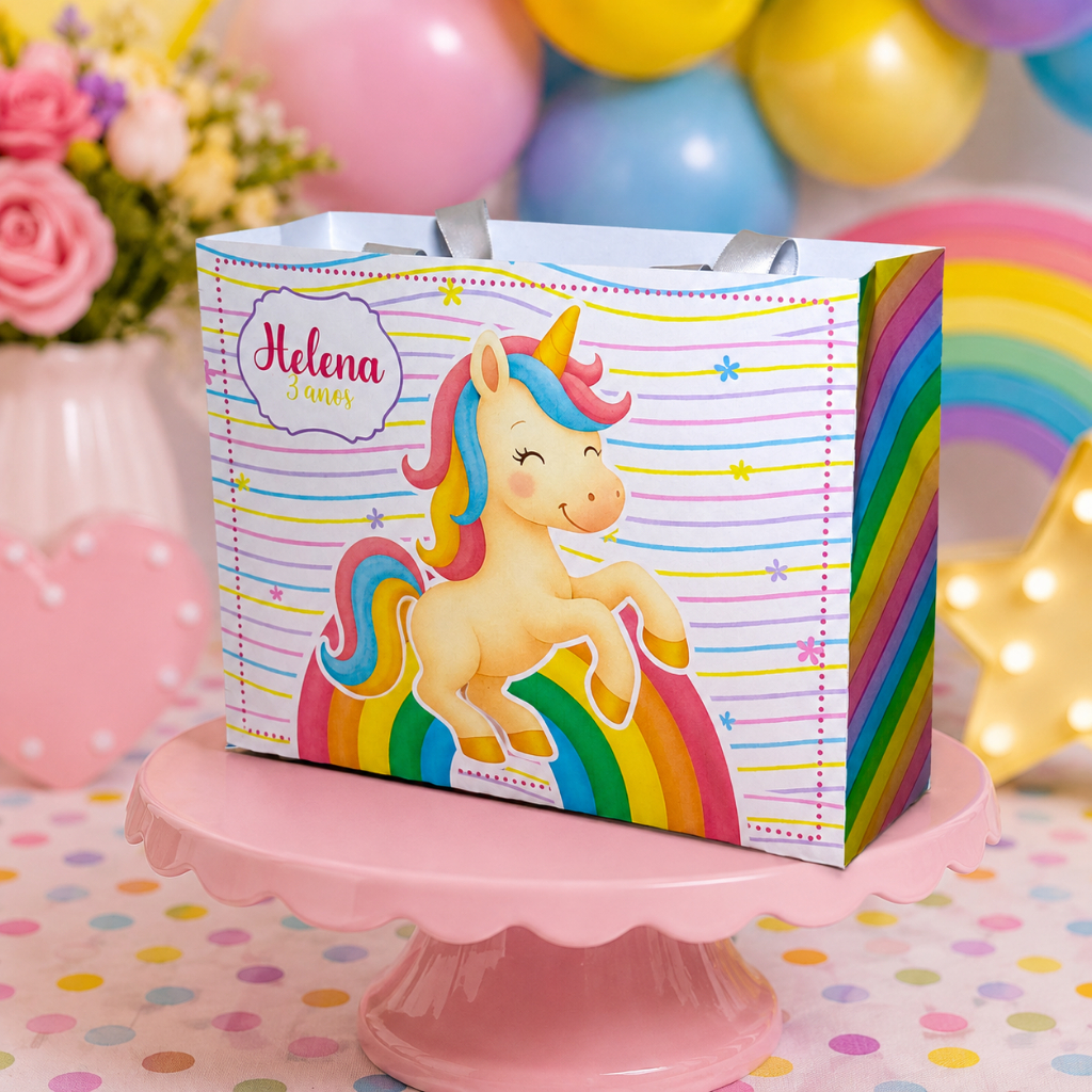 Sacolinhas UNICORNIO  Personalizadas – Lembrancinha Festa Infantil