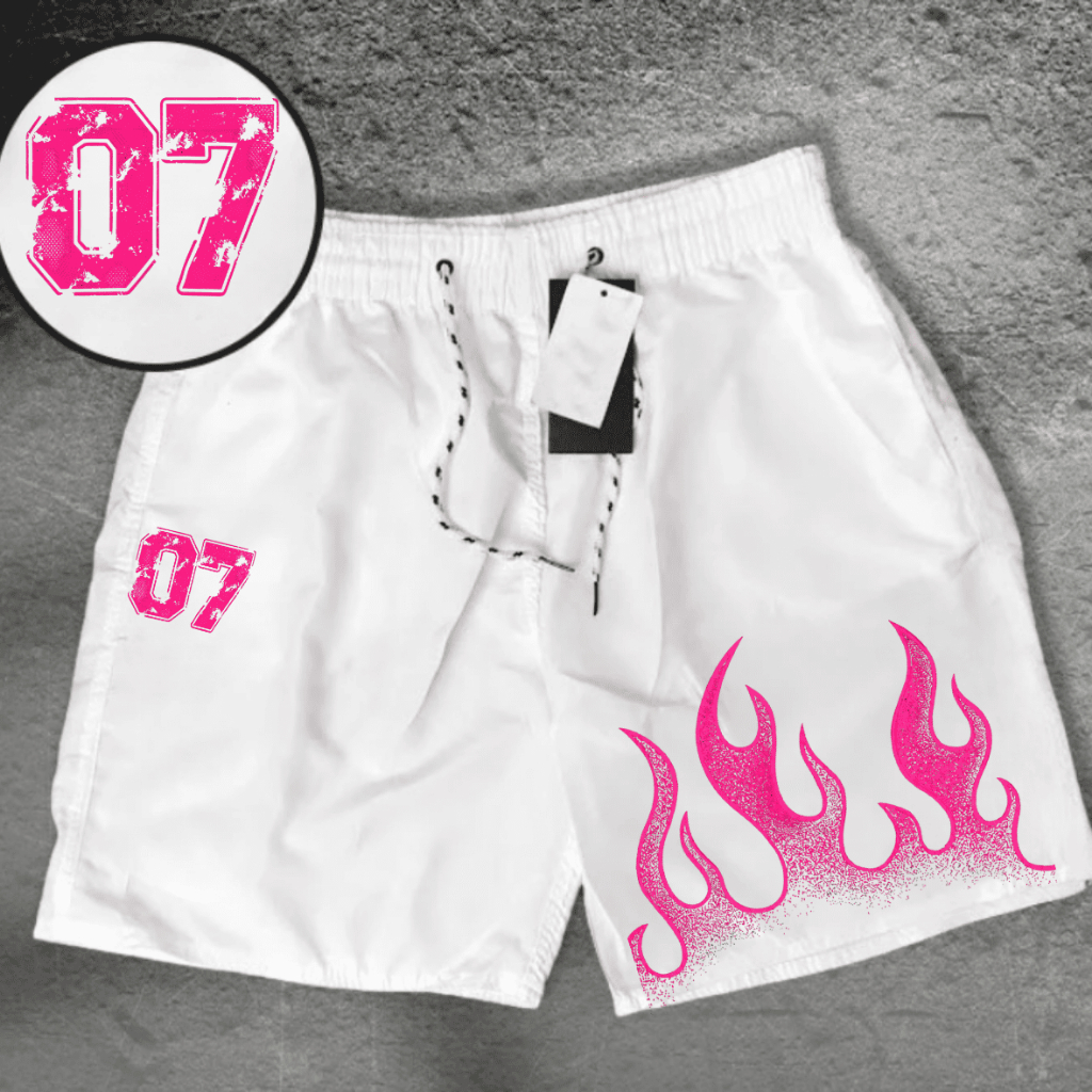 Short Tactel Elastano Masculino Premium Fire 07. Academia, Corrida, Esporte