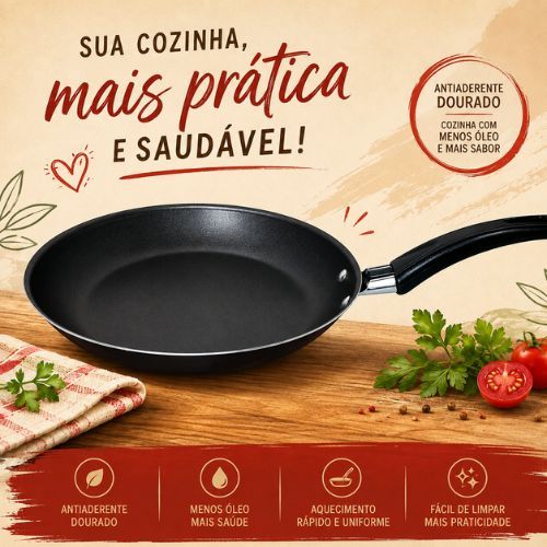 Imagem Frigideira Francesa 18cm Teflon Antiaderente Resistente Outlet