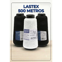 Fio Elastico Lastex 500 metros Preto e Branco