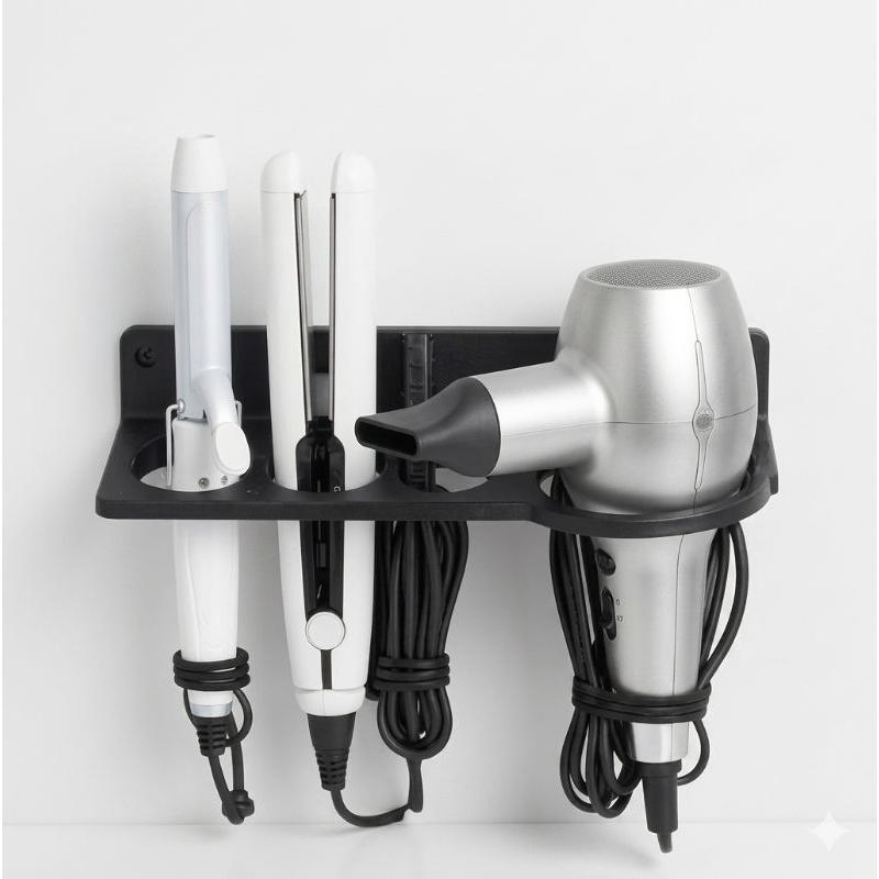 Suporte de Parede Secador de Cabelo, Chapinha e Escova Secadora resistente